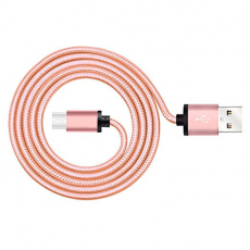 Cable USB a Tipo C (Carga  y Transferencia) Metal Rosa 1m Biwond