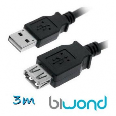 Cable USB 2.0 A/M-A/H 3m