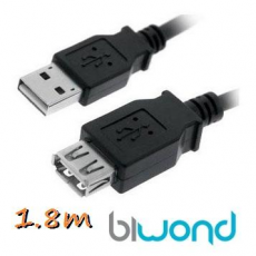 Cable USB 2.0 A/M-A/H 1.8m BIWOND