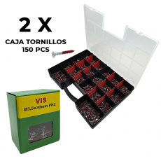 Maletín Clasificador Herramientas + 2 Cajas Tornillos 3,5 x 30mm PH2