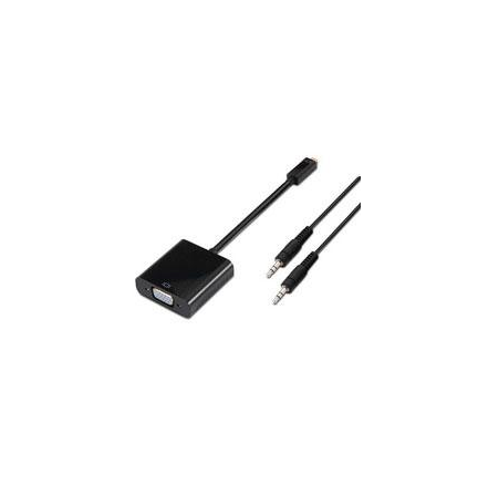 Conversor Micro HDMI a SVGA+Audio D/M-SVGA/H+3.5/H Negro