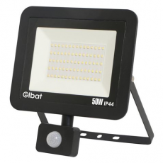Foco LED Serie Slim 50W con Sensor 6500K Negro ELBAT