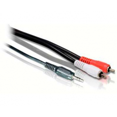 Cable Audio Jack 3.5mm 2 x RCA Stereo 1m Biwond