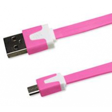 Cable Plano Micro USB 1m Rosa