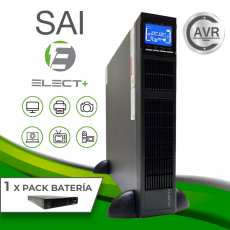 SAI Rack Protect Online 6000VA EL0007 + 1 Pack Baterías 12V/7Ah 16pcs Elect +