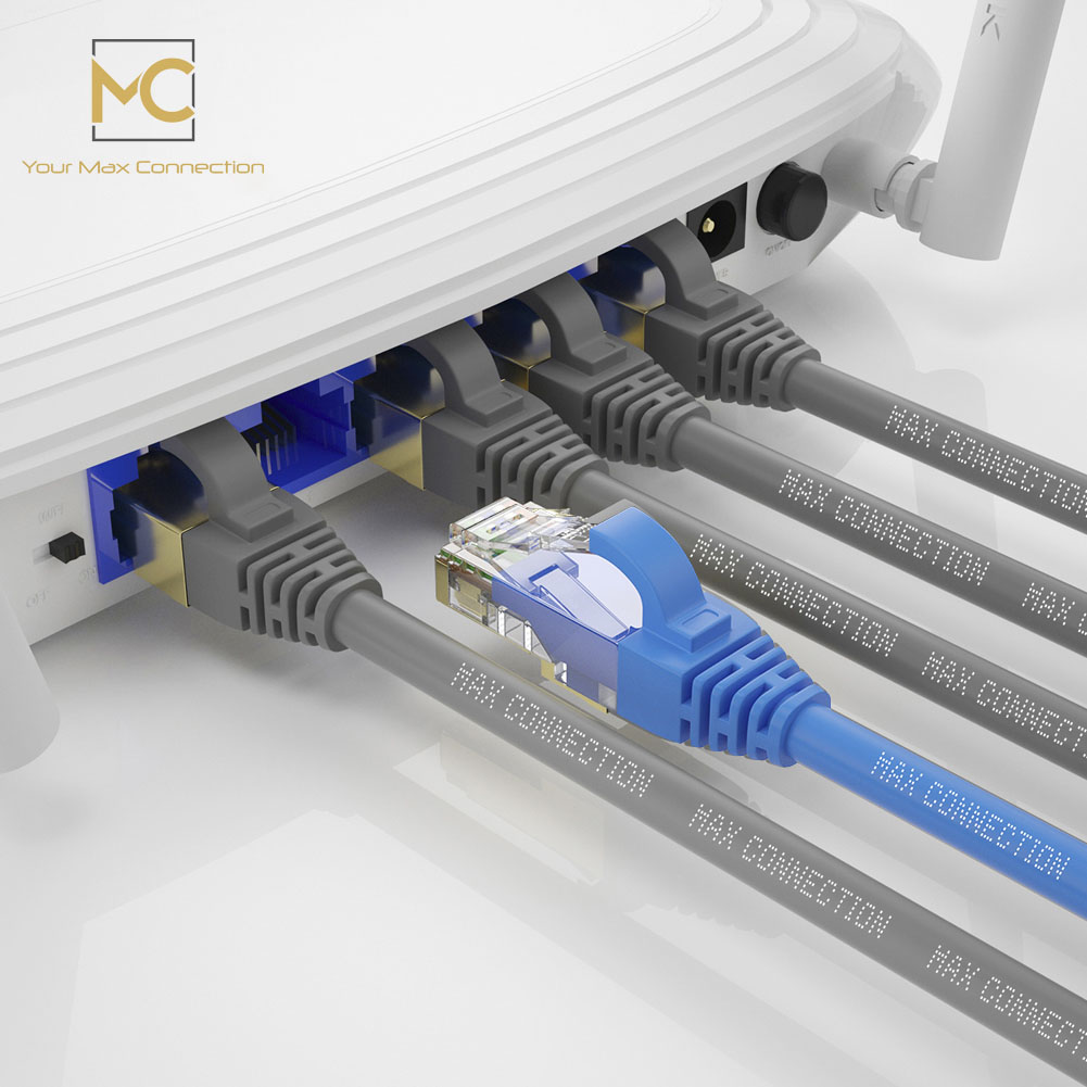 Basics Câble réseau Internet Ethernet Gigabit RJ45 Cat 7 haut débit 6 m Blanc 