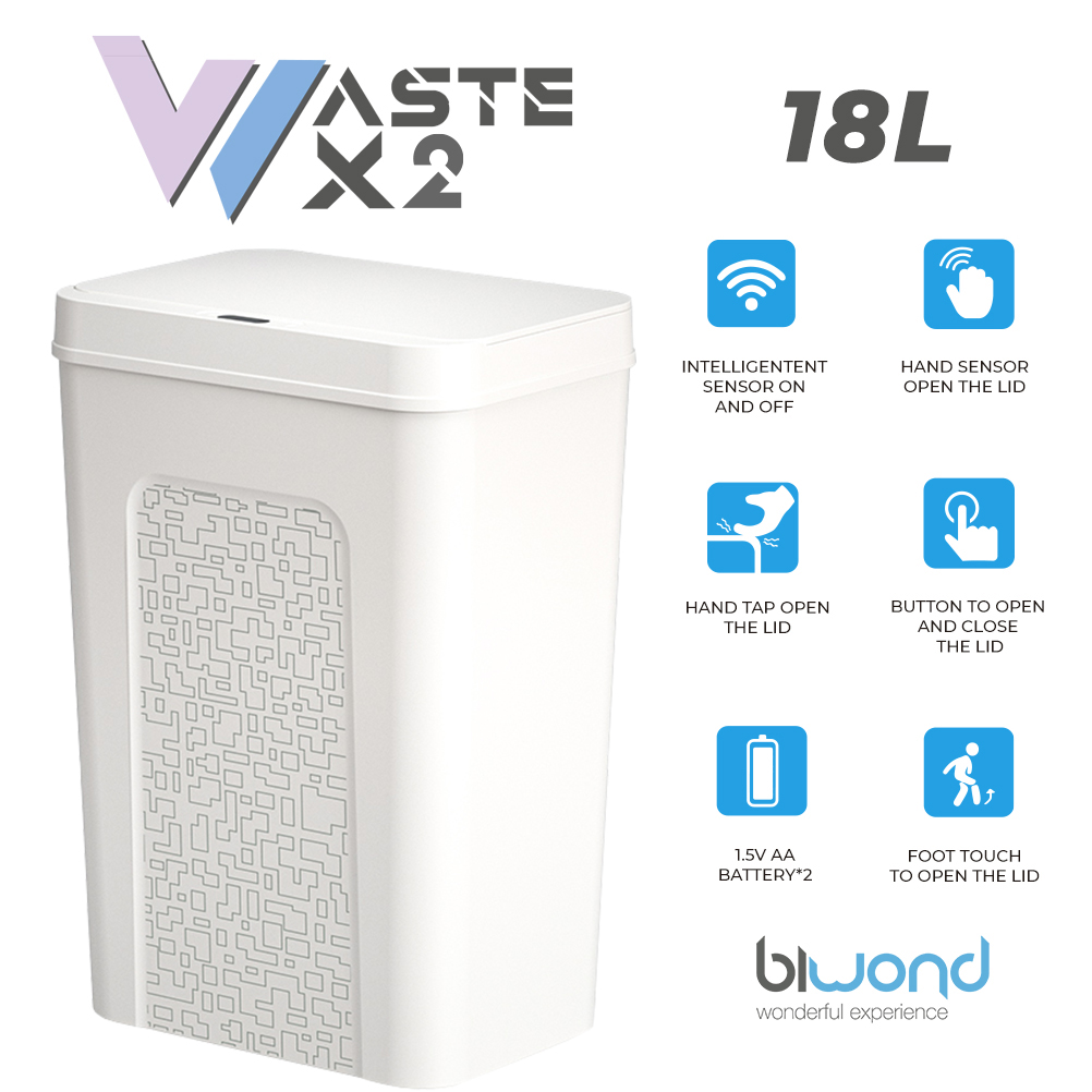 Cubo Basura Inteligente Sensor 18L WASTE X2 Blanco Biwond REACONDICIONADO >  OUTLET