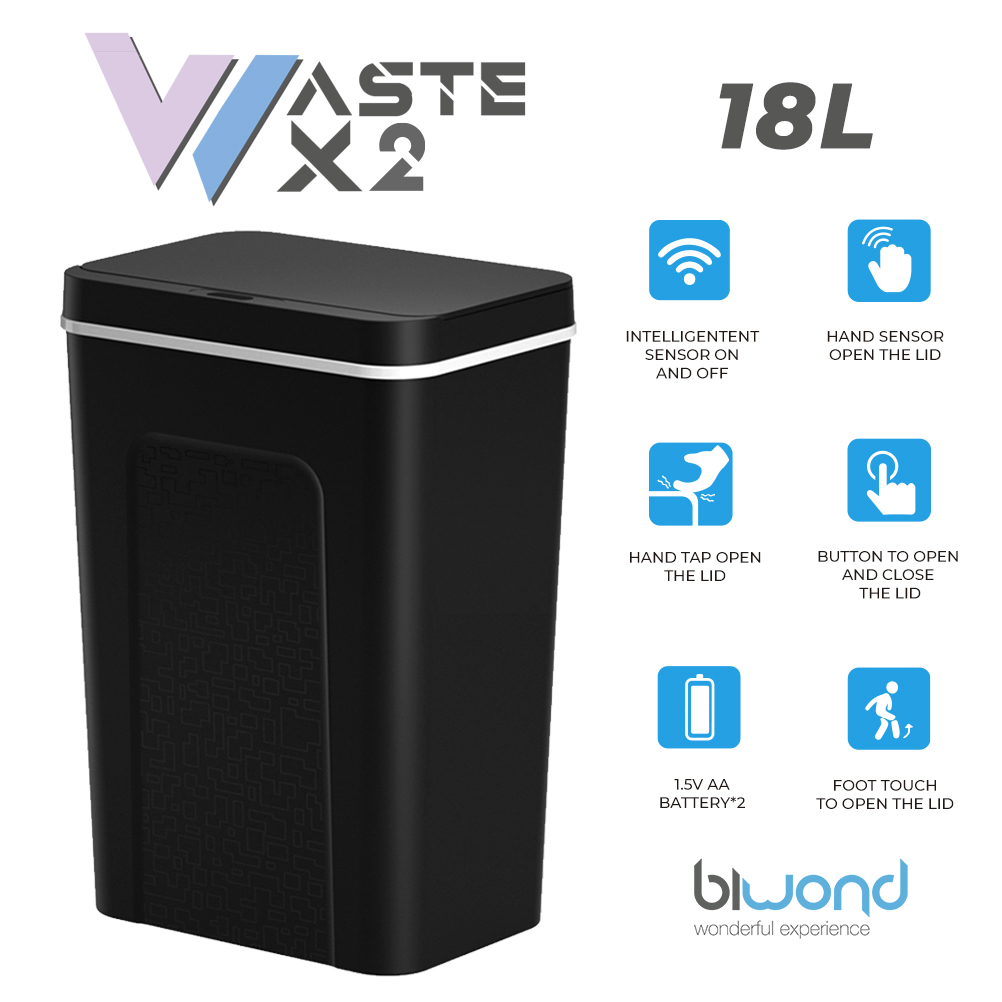 Cubo Basura Inteligente Sensor 18L WASTE X2 Blanco Biwond > Electro Hogar >  Hogar Digital