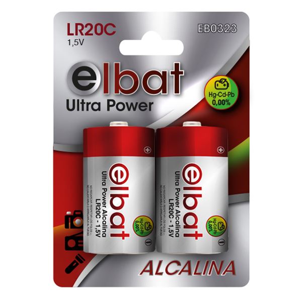 Pack 2 Alcalinas LR20C ELBAT > Informatica Baterias y Pilas Alcalinas