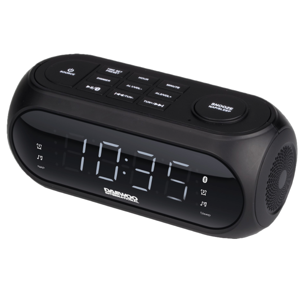 DreamSky Radio despertador decente con radio FM, puerto USB para carga,  pantalla de dígitos azules de 1.2 pulgadas con atenuador, pantalla de