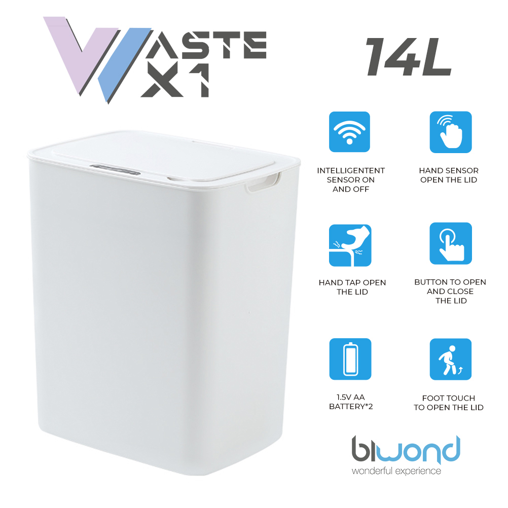 Cubo Basura Inteligente Sensor 14L WASTE X1 Blanco Biwond > Electro Hogar >  Hogar Digital