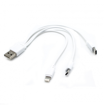Cable Universal USB 3 en 1 Lightning/Micro USB/Tipo C