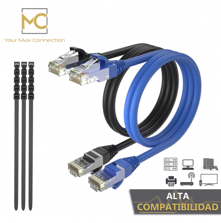 Cable + 1 GRATIS Ethernet CAT6 RJ45 24AWG 20m + 15 Bridas Max Connection