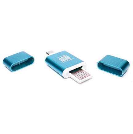 Lector OTG USB y Micro USB Azul