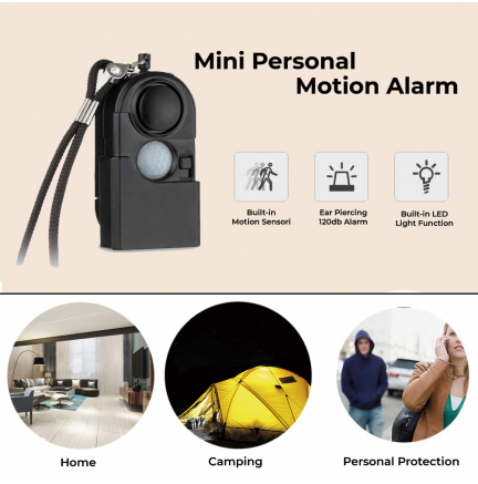 Mini Alarma Personal De Viaje Con Sensor Movimiento