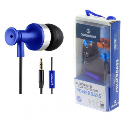 Auricular + Micrófono Powerbass Azul Coolsound
