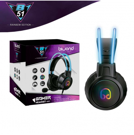 Auricular Gaming Biwond B51 Pro Rainbow Edition