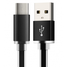 Cable plano carga USB 3.1 Tipo C Negro