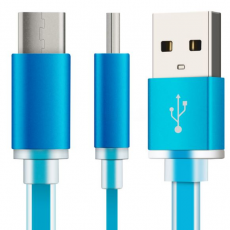 Cable plano carga USB 3.1 Tipo C Azul