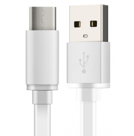 Cable plano carga USB 3.1 Tipo C Blanco