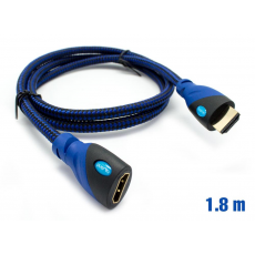 Cable HDMI Mallado v.1.4 M/H 30AWG Azul/Negro 1.8m BIWOND