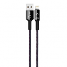 Cable NB102 Carga Rápida 2.4A Lightning a USB P.Inteligente LED Negro XO