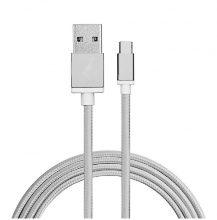 Cable HQ USB a Tipo C (Carga y Transferencia) Plata 1m Biwond