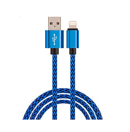 Cable USB a Lightning 8 Pines (Carga y Transferencia) Metal Azul 1m Biwond
