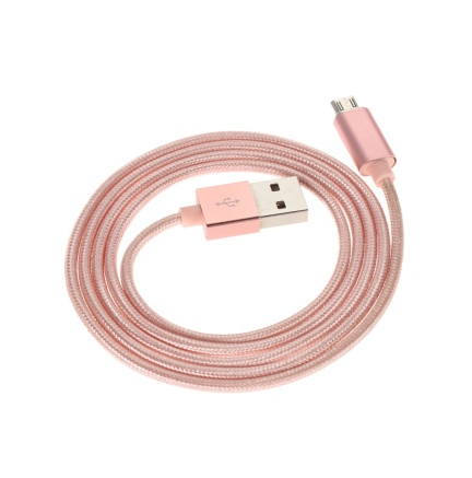 Cable USB a Micro USB 5 Pines (Carga y Transferencia) Rosa 1m Biwond