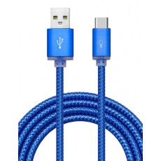 Cable USB a Tipo C (Carga y Transferencia) Metal Azul 1m Biwond