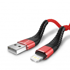 Cable Anti Rotura Lightning a USB 2.0 Rojo Biwond