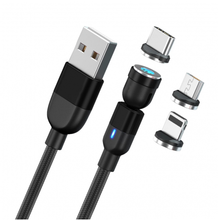 Cable USB Magnético Tipo C + Lightning + Micro USB Biwond