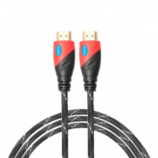 Cable HDMI Mallado v.1.4 M/M 30AWG Rojo/Negro 2.5m BIWOND