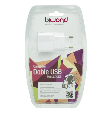 Cargador Doble USB 2A-1A Biwond