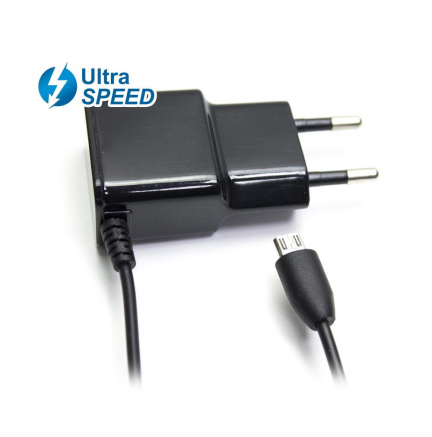 Cargador Micro USB UltraSpeed 2.1A Negro Biwond