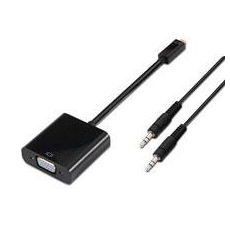 Conversor Micro HDMI a SVGA+Audio D/M-SVGA/H+3.5/H Negro