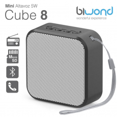 Mini Altavoz Bluetooth 5W Cube 8 Negro Biwond