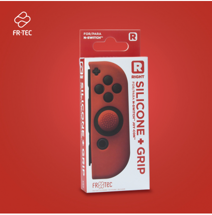 Pack Funda Silicona y Grip FR-TEC Joy-Con Derecho Nintendo Switch Rojo