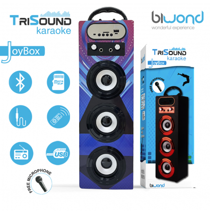 Altavoz Biwond Joybox TriSound Karaoke Azul