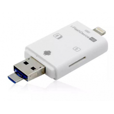 Lector Tarjeta SD/MicroSD 4 en 1 a USB/Micro USB/Lightning