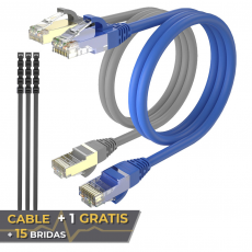 Cable + 1 GRATIS Ethernet CAT7 RJ45 F/STP 1m Max Connection