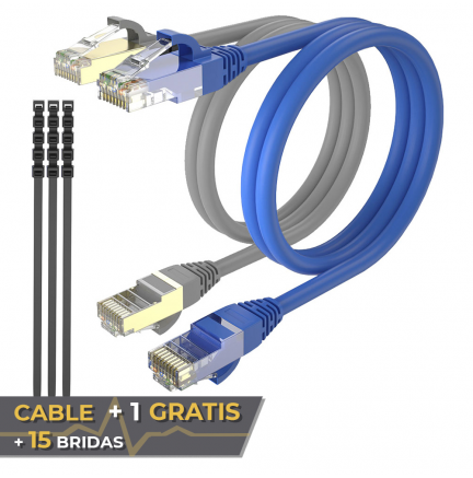 Cable + 1 GRATIS Ethernet CAT7 RJ45 F/STP 1m Max Connection