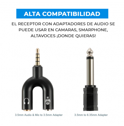 Micrófono Inalámbrico Clip UHF / Receptor y Transmisor Sonido 