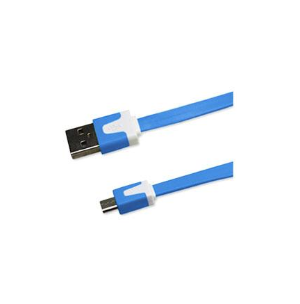 Cable Plano Micro USB 1m Azul