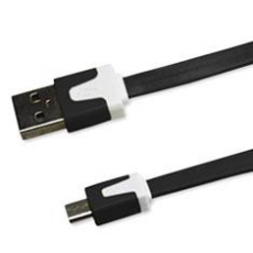 Cable Plano Micro USB 1m Negro