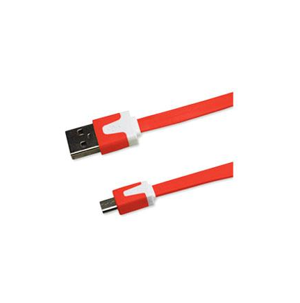 Cable Plano Micro USB 1m Rojo