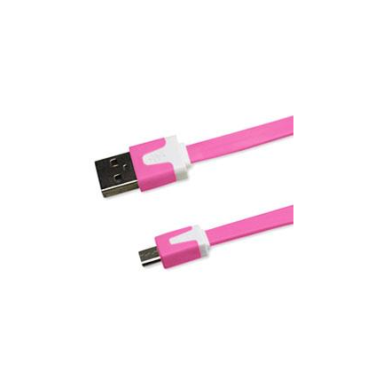 Cable Plano Micro USB 1m Rosa