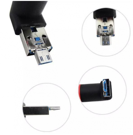 Mini Ventilador 2 en 1 USB+MicroUSB Universal Azul