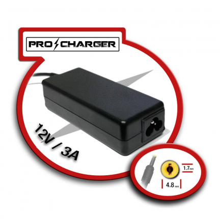 Cargador 12V/3A 4.8mm x 1.7mm 36w Pro Charger