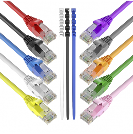 Pack 16 Cables + 4 GRATIS Ethernet CAT6 RJ45 24AWG 0.5m + 15 Bridas Max Connection